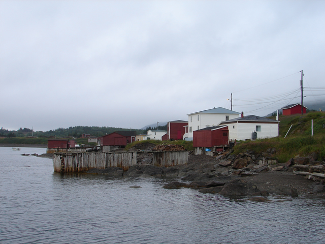 Crouse waterfront, with 20th-century fishers' stores.